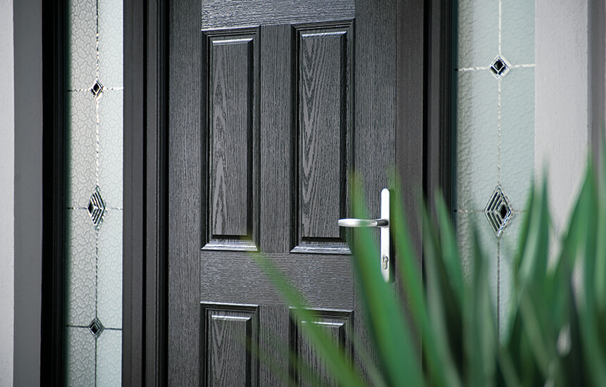 Black traditional composite door