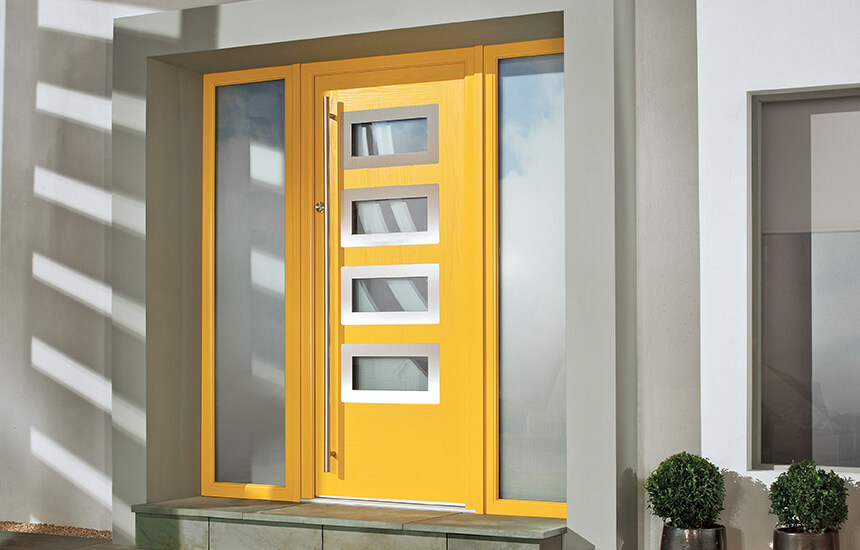 Yellow contemporary composite door