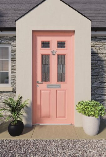 Pink entrance door