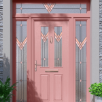 pink rose gold apeer composite front door